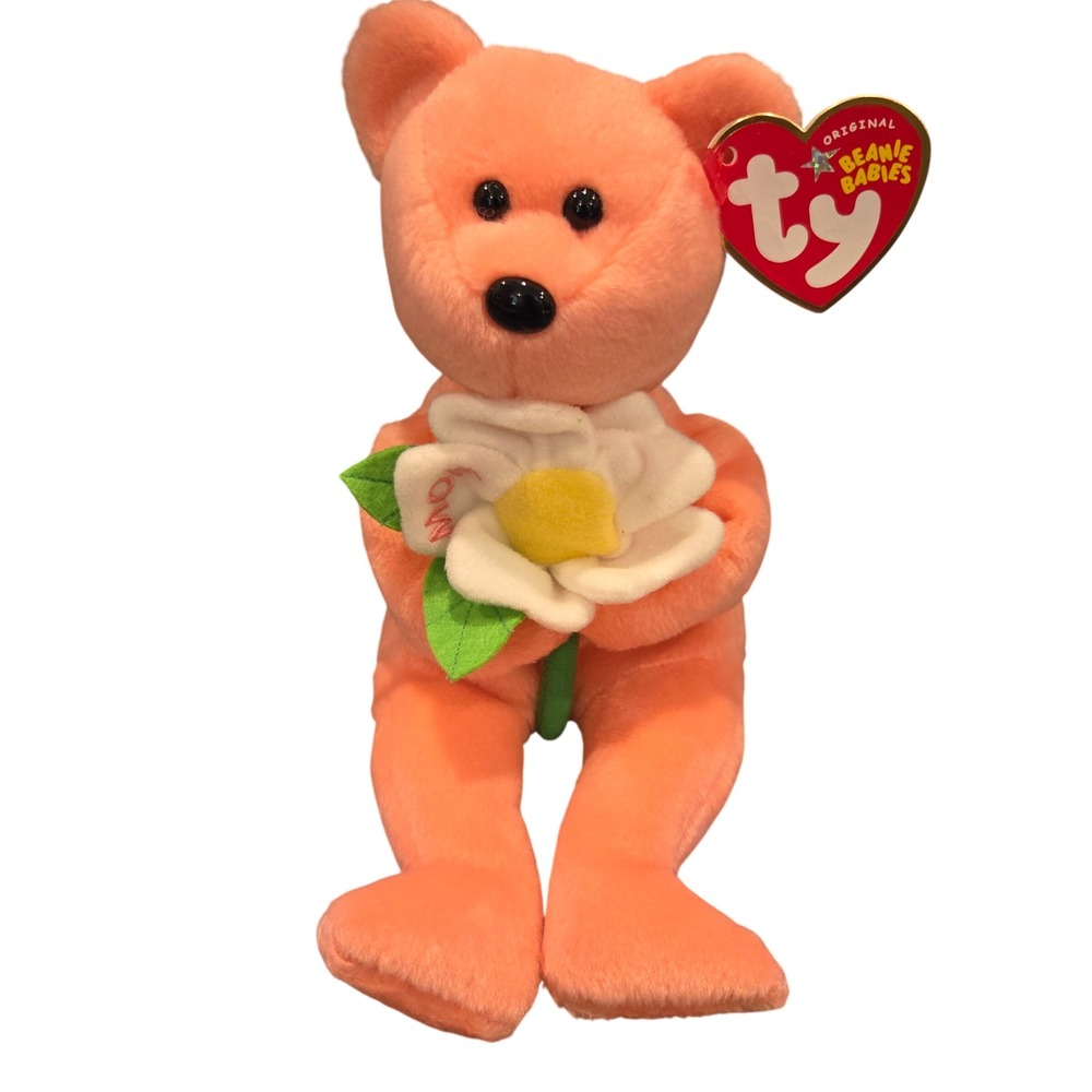 Ty Beanie Babies Dearly Bear Kids OS Peach Excellent Mothers Day Flower Plush